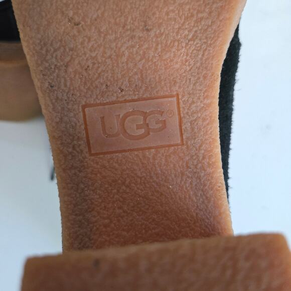 UGG Corin Black Suede Tassel and Bow Chunky Block Heel Ankle Booties, Size 8 - Picture 13 of 14